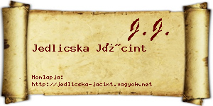 Jedlicska Jácint névjegykártya